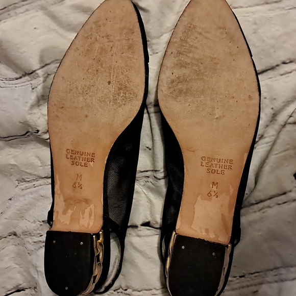 David Aaron sling back flats black size 6.5 - Picture 4 of 5